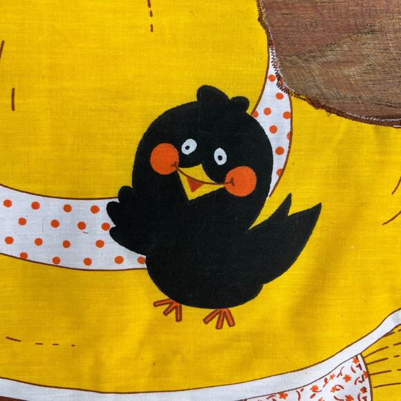 Vintage 70s Scarecrow Fabric Wall Hanging Fall Halloween Thanksgiving Kitsch 18" - Picture 5 of 6